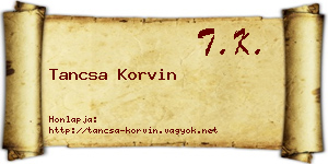 Tancsa Korvin névjegykártya